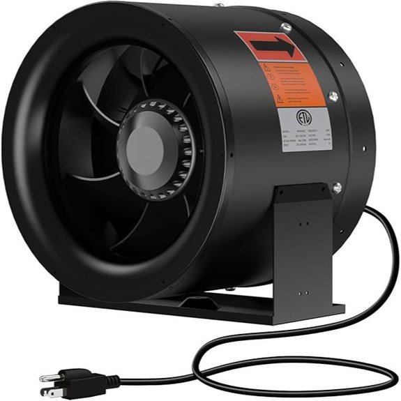 10-Inch Inline Duct Fan with CFM and ETL Listing