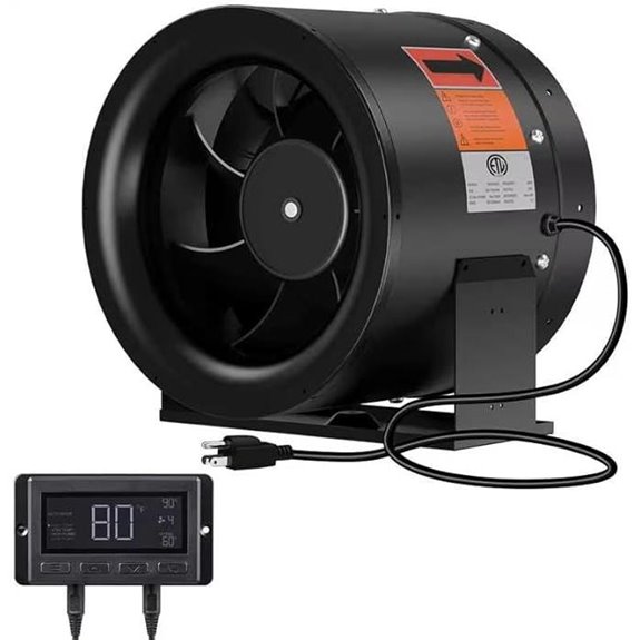 10-Inch WiFi Duct Fan with Temperature & Humidity Control