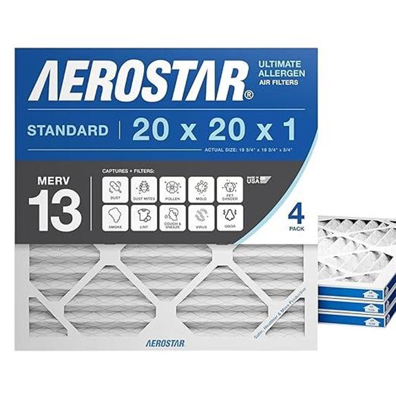 Aerostar 20x20x1 MERV 13 Air Filter (4 Pack)