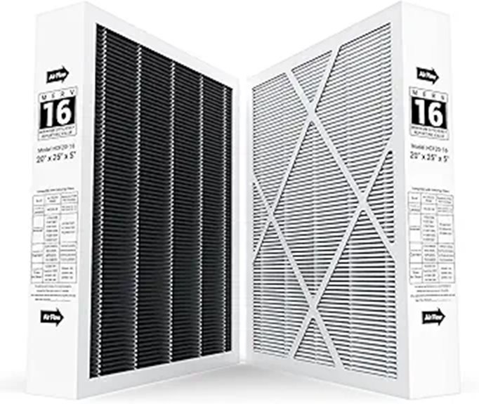 20x25x5 MERV 16 Air Filter for HVAC Systems