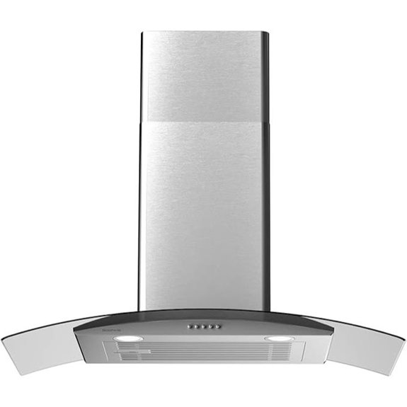 30-Inch Wall Mount Glass Range Hood with LED Lights