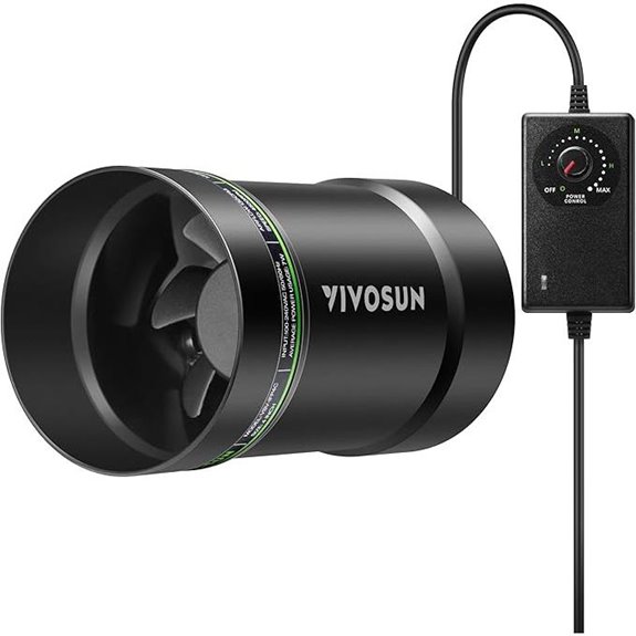 VIVOSUN 4” Inline Booster Fan with Speed Regulator