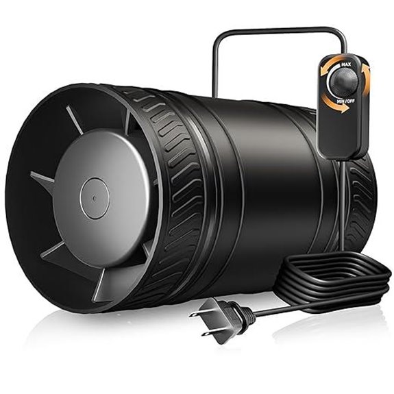 4-Inch Inline Duct Fan with Speed Controller