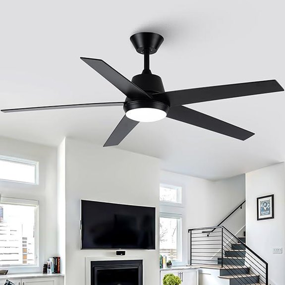 Modern 52-Inch Ceiling Fan with Lights and Remote