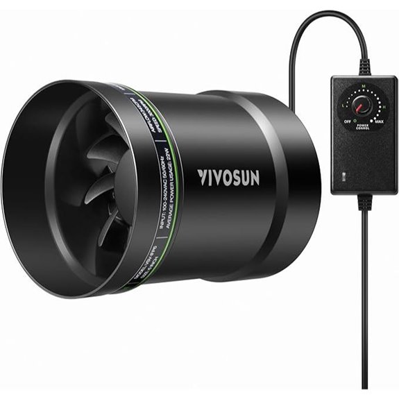 VIVOSUN 6” Inline Booster Fan with Speed Regulator