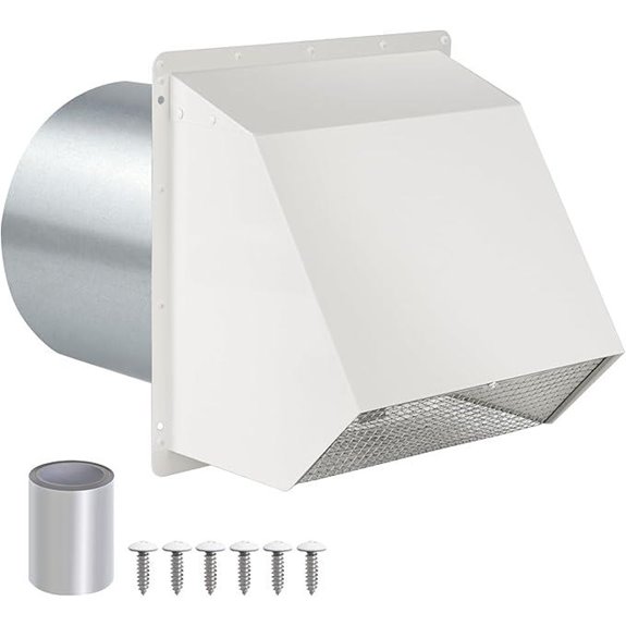 8-Inch Wall Vent with Screen and Damper