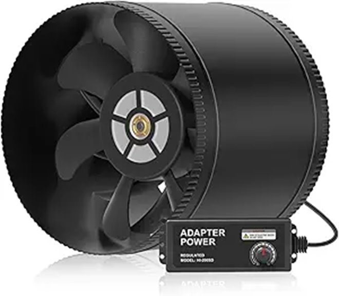 Hon&Guan 8 Inline Booster Fan with Speed Control