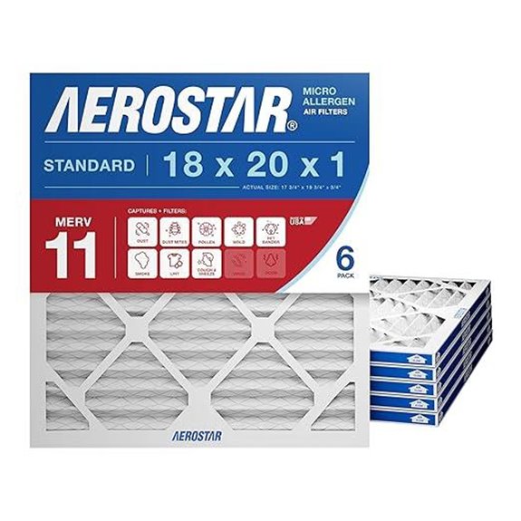 Aerostar 18x20x1 MERV 11 Air Filter (6 Pack)