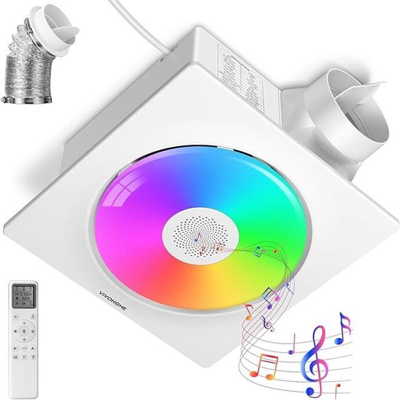VIVOHOME Bathroom Fan with RGB Light & Bluetooth