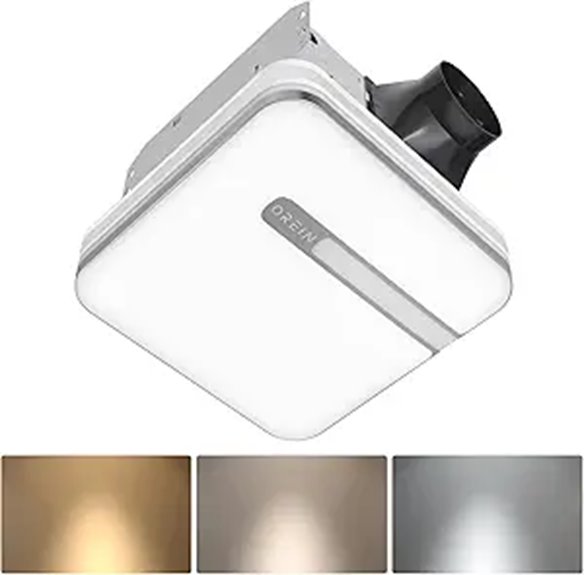 OREiN 3-in-1 Bathroom Fan with Light & Sensor