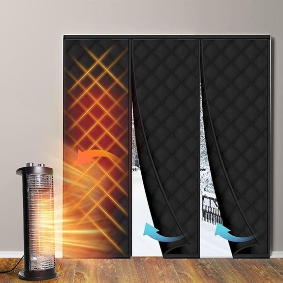 black winter door curtain