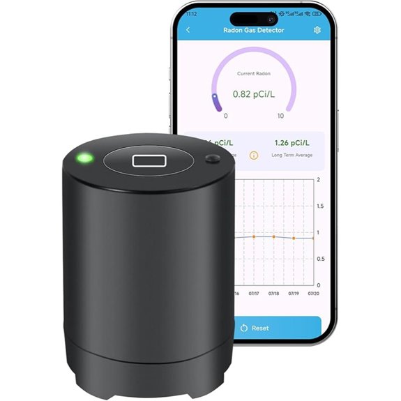 Bluetooth Radon Detector with App & Real-Time Monitoring