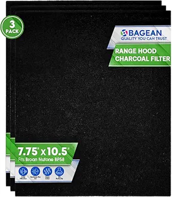 Range Hood Charcoal Filters (3-Pack) for Broan/Nutone