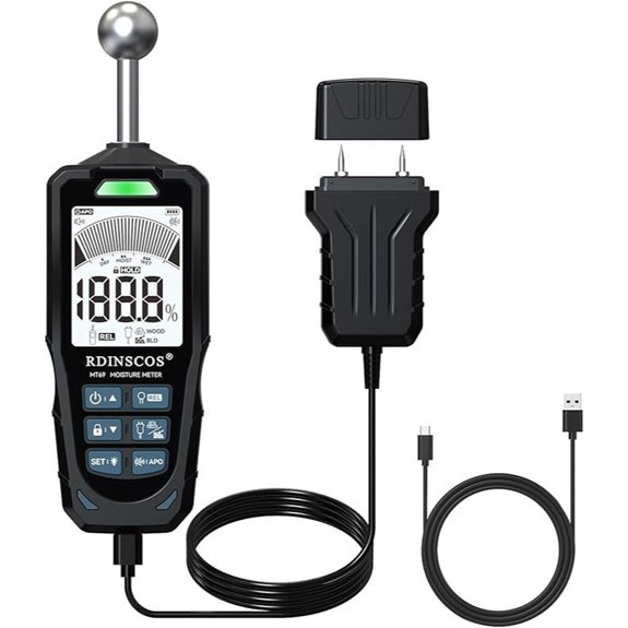 2-in-1 Digital Moisture Meter for Wood & Building Materials