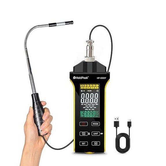HOLDPEAK Digital Wind Speed Meter with Telescopic Probe