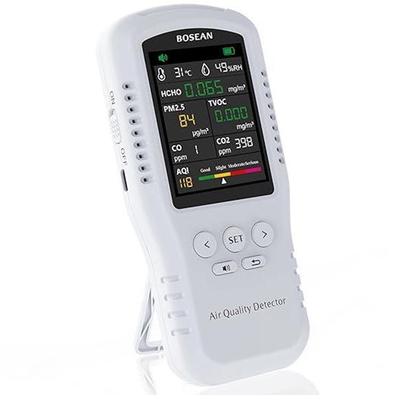 8-in-1 Air Quality Monitor with AQI and Sensors