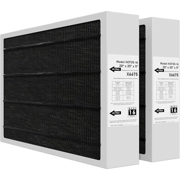 Merv 16 Air Filter 20x25x5 2 Pack