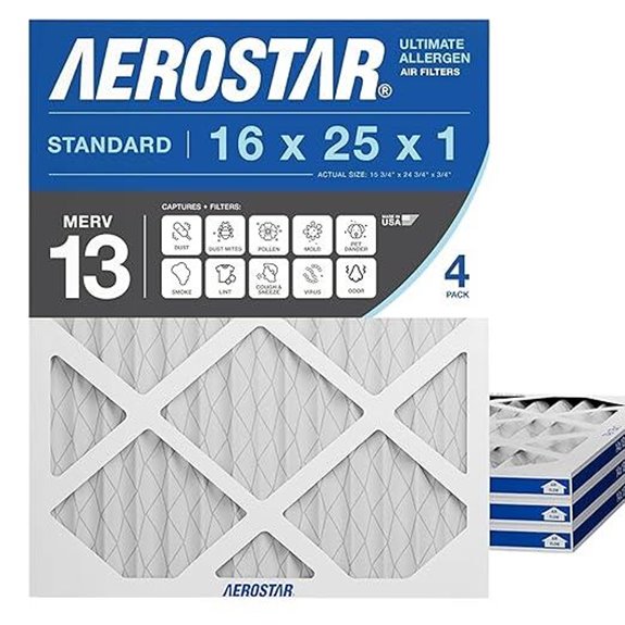 Aerostar 16x25x1 MERV 13 Air Filters (4-Pack)
