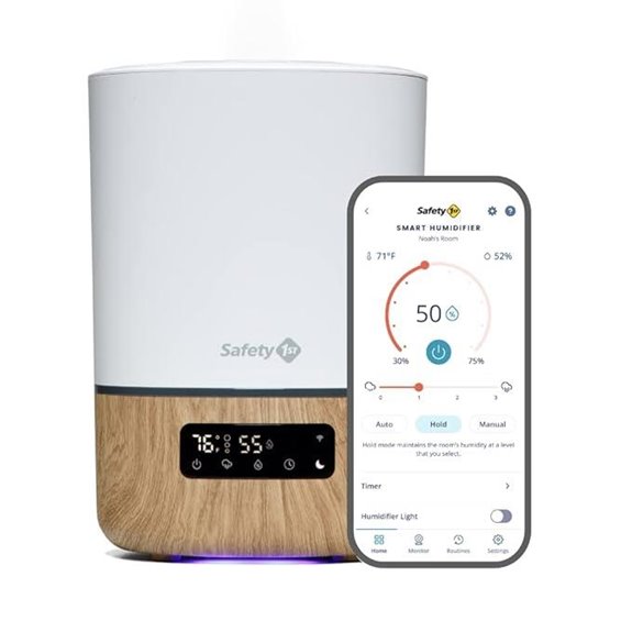 Safety 1st Smart Humidifier with Nightlight and Hygrometer