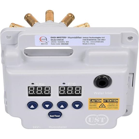 Evaporative Whole House Furnace Humidifier with UV-C LEDs