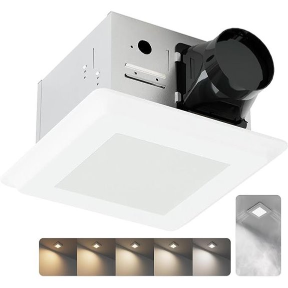 Bathroom Fan with Light Humidity Sensor 100CFM Dimmable