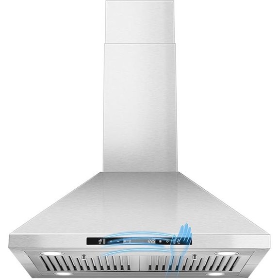 30 Island Range Hood with Touch Control and LED Lights
