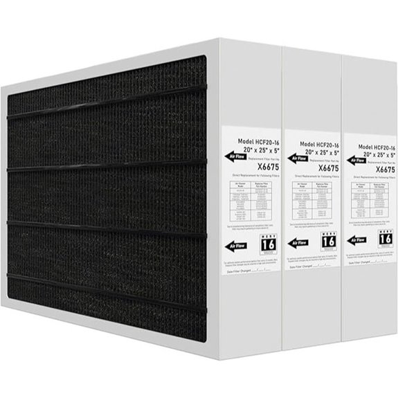 Merv 16 Air Filter 20x25x5 Lennox Compatible (3 Pack)