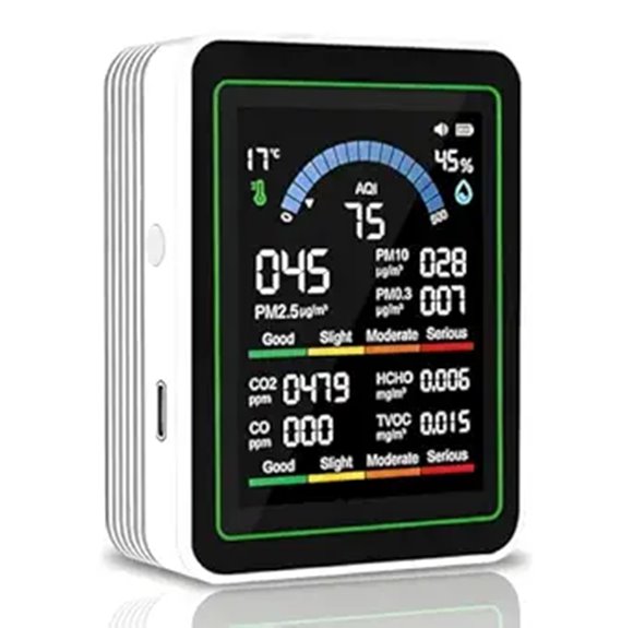 10-in-1 Indoor Air Quality Monitor with Multiple Sensors