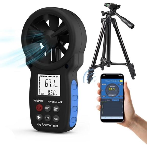 HoldPeak Bluetooth Handheld Anemometer with Tripod