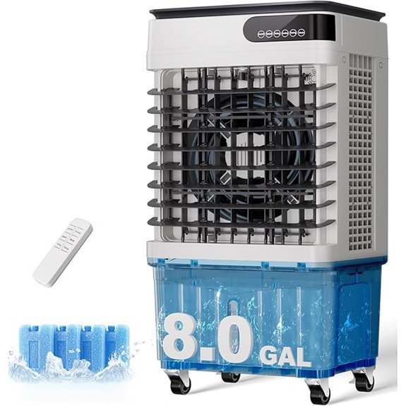 Uthfy Portable Evaporative Cooler with Remote and Ice Packs