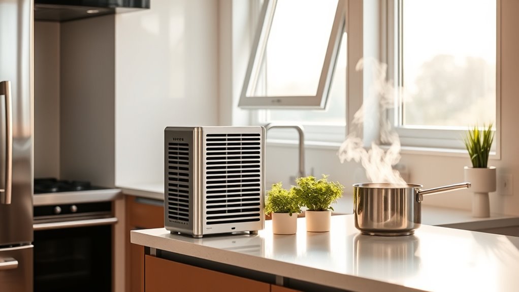 position air cleaner near cooking