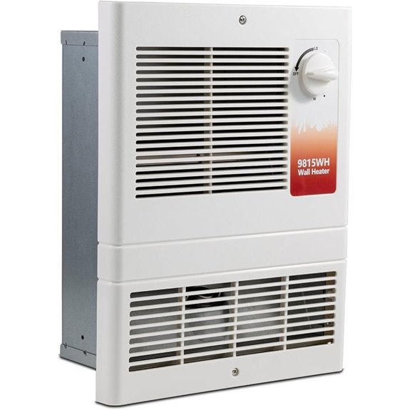 High Capacity Wall Heater with Thermostat and Silent Motor