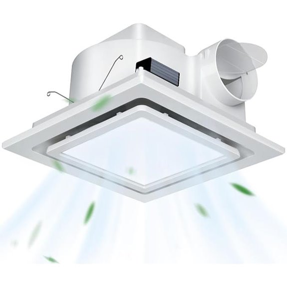 12 Ultra Quiet Bathroom Fan w/LED Light 1.0 Sone 141CFM 10x10 Mount