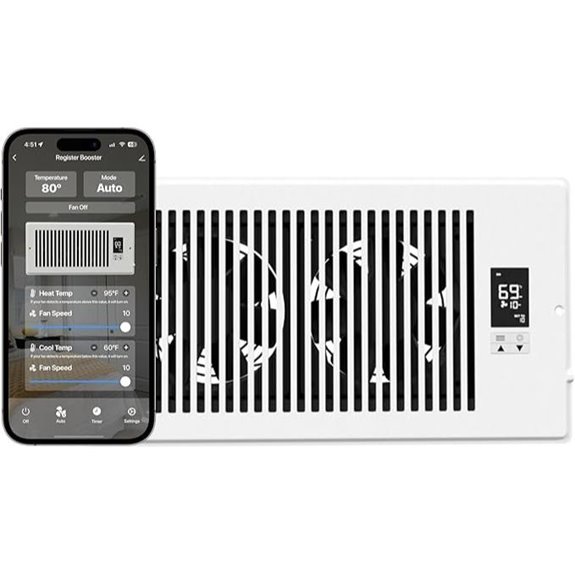 Quietcool Register Booster Fan with App Control