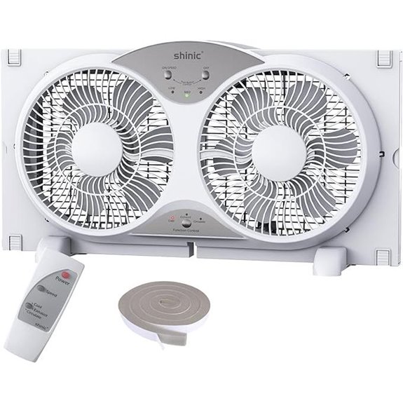 Shinic Reversible Window Fan with Remote Adjustable Width