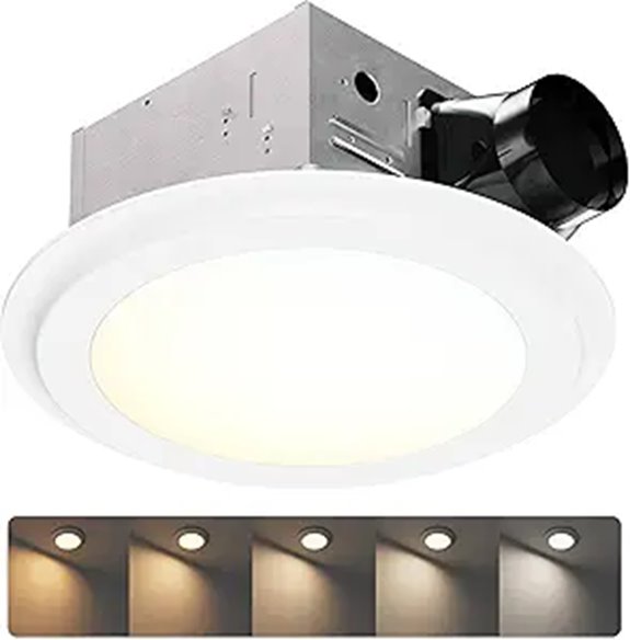 Round Bathroom Ventilation Fan with LED Light