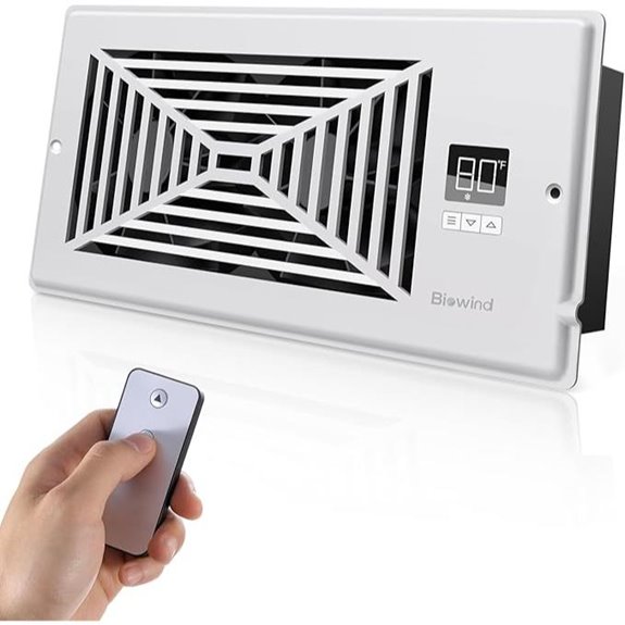 Quiet Register Booster Fan with Remote and Thermostat
