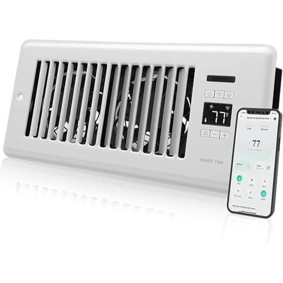 Smart WiFi Register Booster Fan with Thermostat