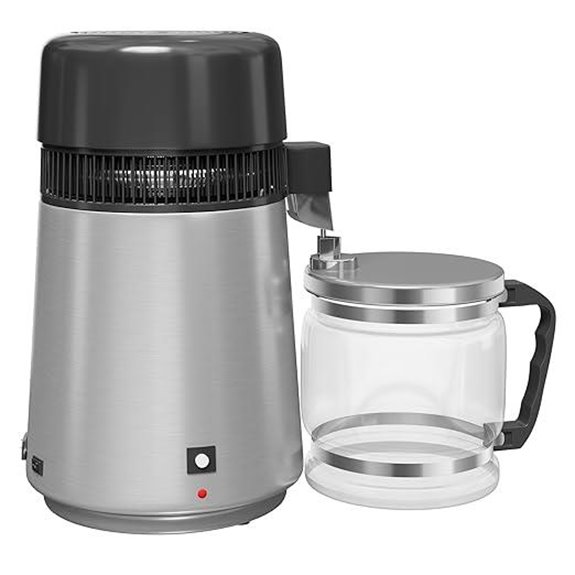 Stainless Steel Distilled Water Purifier with Glass Container