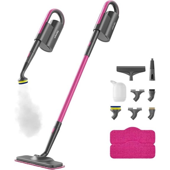 Schenley Steam Mop with Detachable Handheld and Accessories