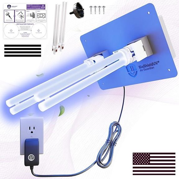 BioShieldUV HVAC UV Air Purifier with Dual Bulbs