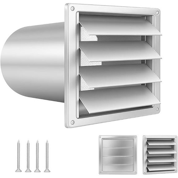 Wall Vent Cover with Air Pipe and Mesh Screen