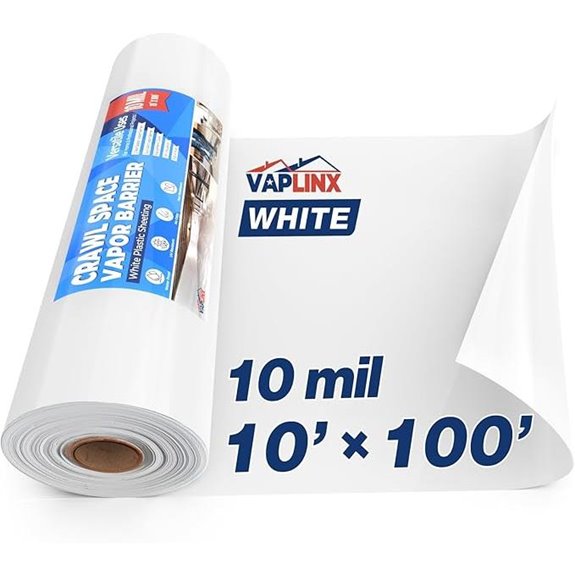 White 10 Mil Crawl Space Vapor Barrier (10' x 100')