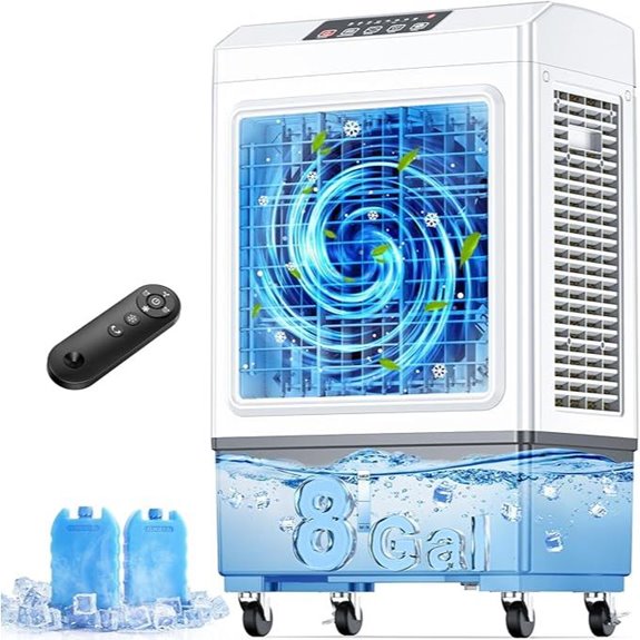 FANCOLE Windowless Evaporative Air Cooler with Remote