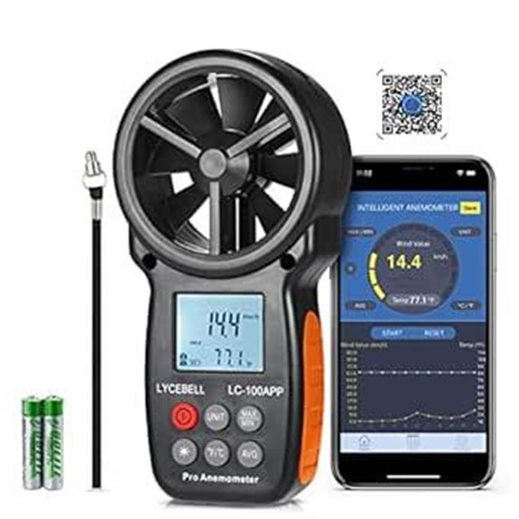 Wireless Bluetooth Anemometer for Air Flow Measurement