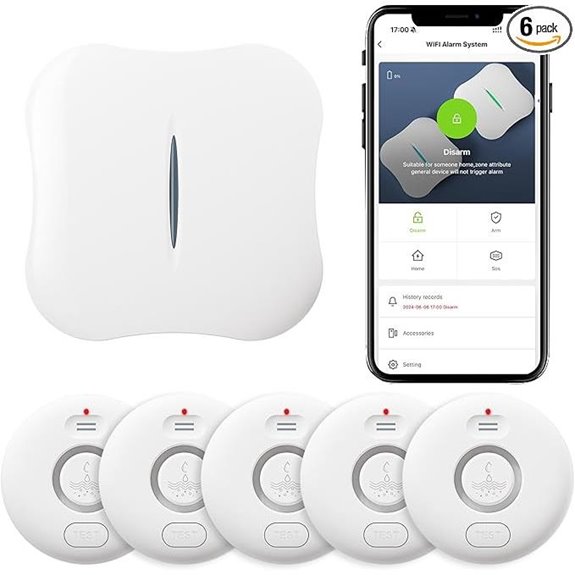 WiFi Water Leak Detectors 5 Pack with App Alerts