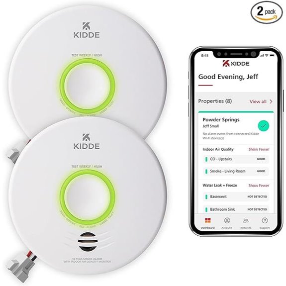 Kidde WiFi Smoke & Air Quality Monitors (2 Pack)