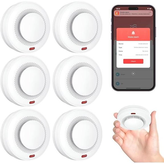 Uingarm Wi-Fi Bluetooth Smoke Detectors (6 Pack)