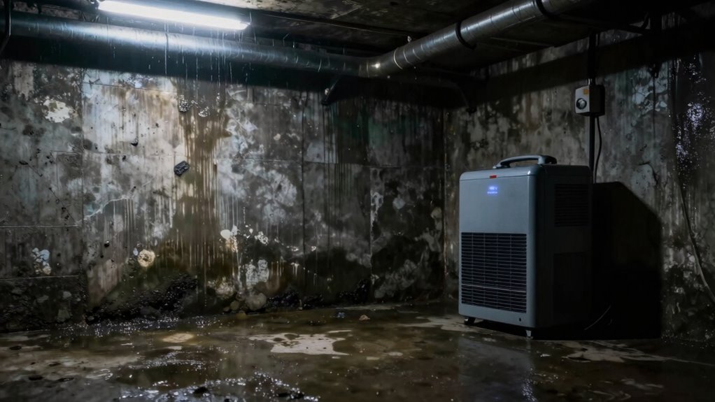 basement moisture indicates capacity