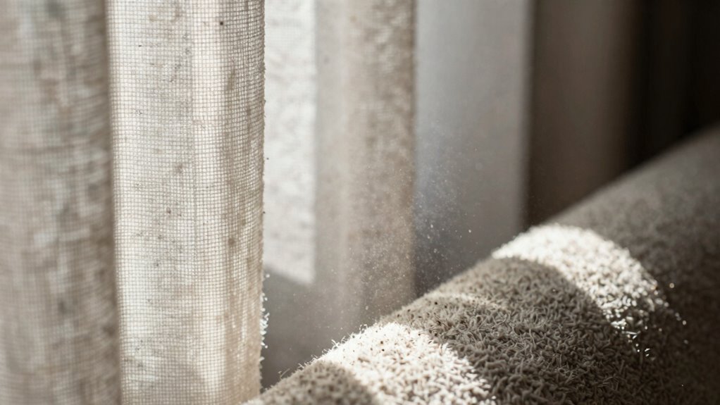 fabrics trap and require cleaning